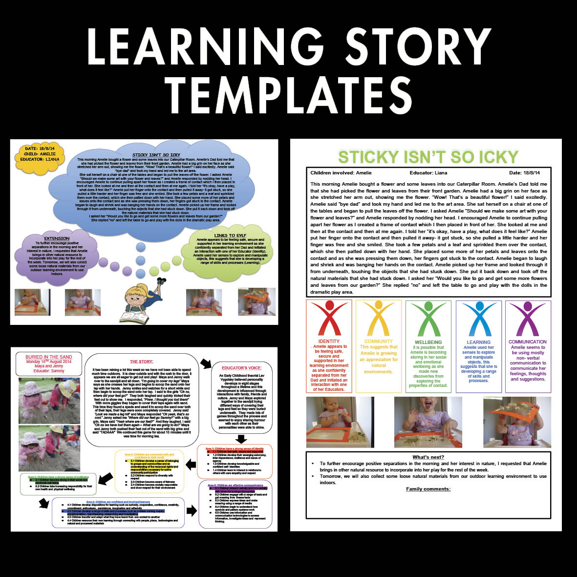 Learning Story Templates Curriculum Kids